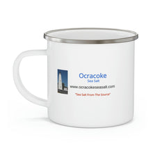 Load image into Gallery viewer, Ocracoke Sea Salt&#39;s Blackbeard&#39;s Flag 12 oz Enamel Camping Mug
